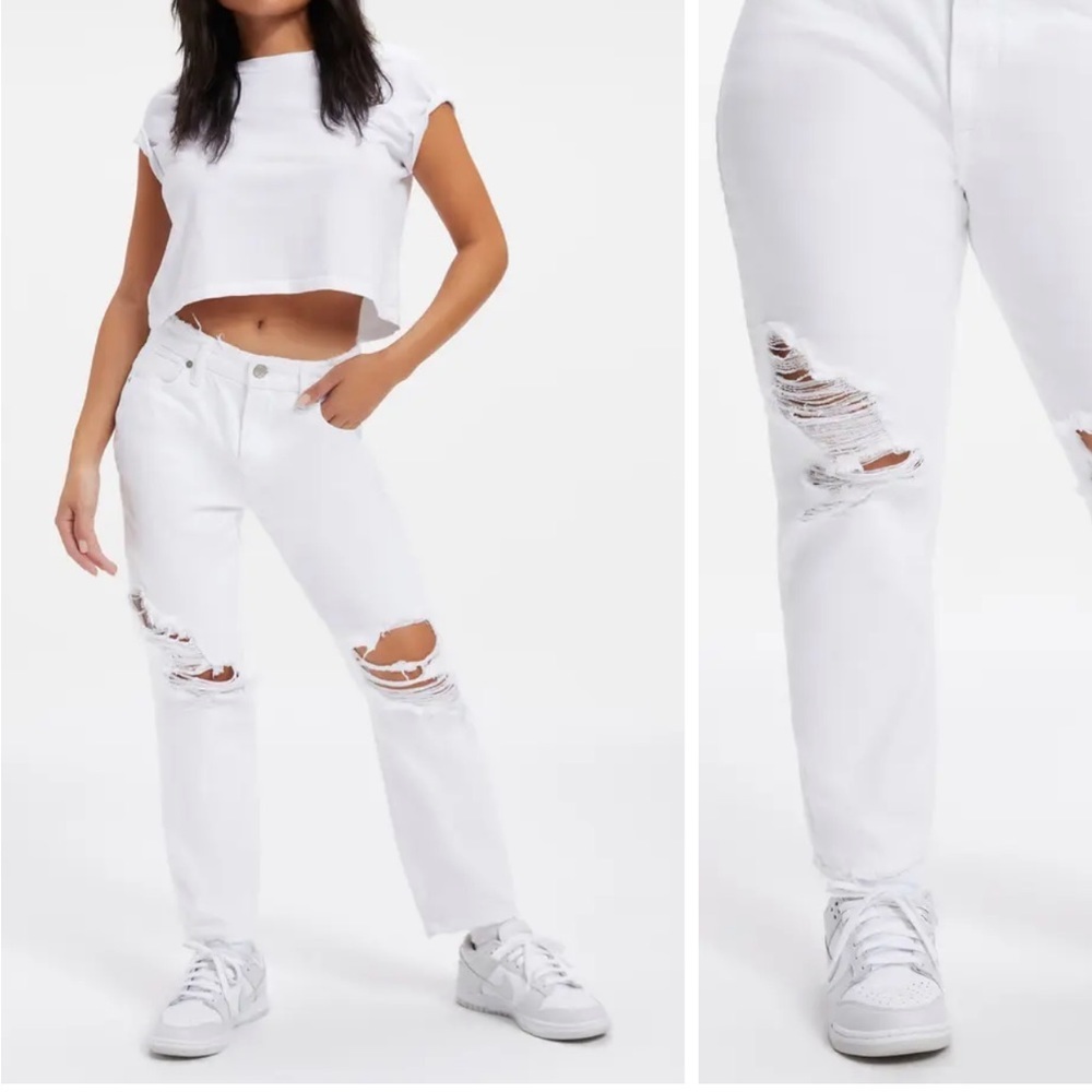 Good Girlfriend Ripped High Waist Ankle Jeans